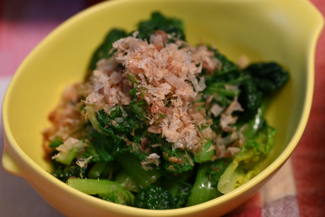 ちぢみ雪菜のさっと茹でお浸し