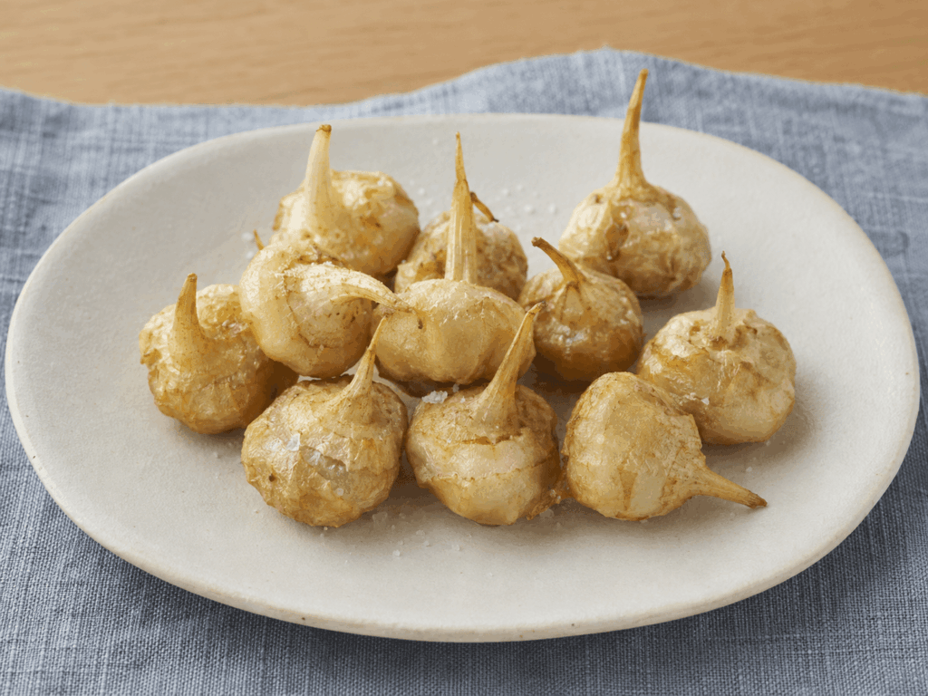 【ホクホク食感】クワイの素揚げ